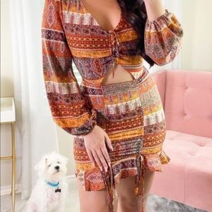 Orange long sleeve dress